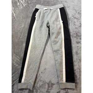 Nike Air Boys Joggers Grey Black‎ White Fleece Sweatpants Size Large 26X26.
